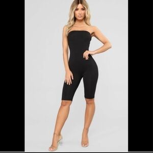 Fashion Nova Black strapless jumpsuit